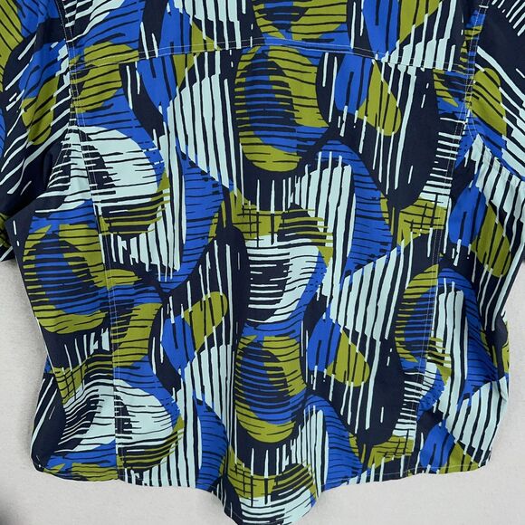 REI Co-op Shirt Womens 2XL Blue Green Abstract Print Lightweight Stretch Hiking - Picture 11 of 15